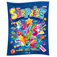 Surprise Deluxe Party Bag with Candy & Toys, Assorted Flavours, Multi-Coloured, 75-g, Hard Candy, for Birthday/Party Favour