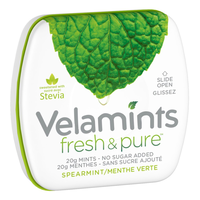 Velamints Fresh & Pure™ Mints, Spearmint, 20-g Front_Angled_Right