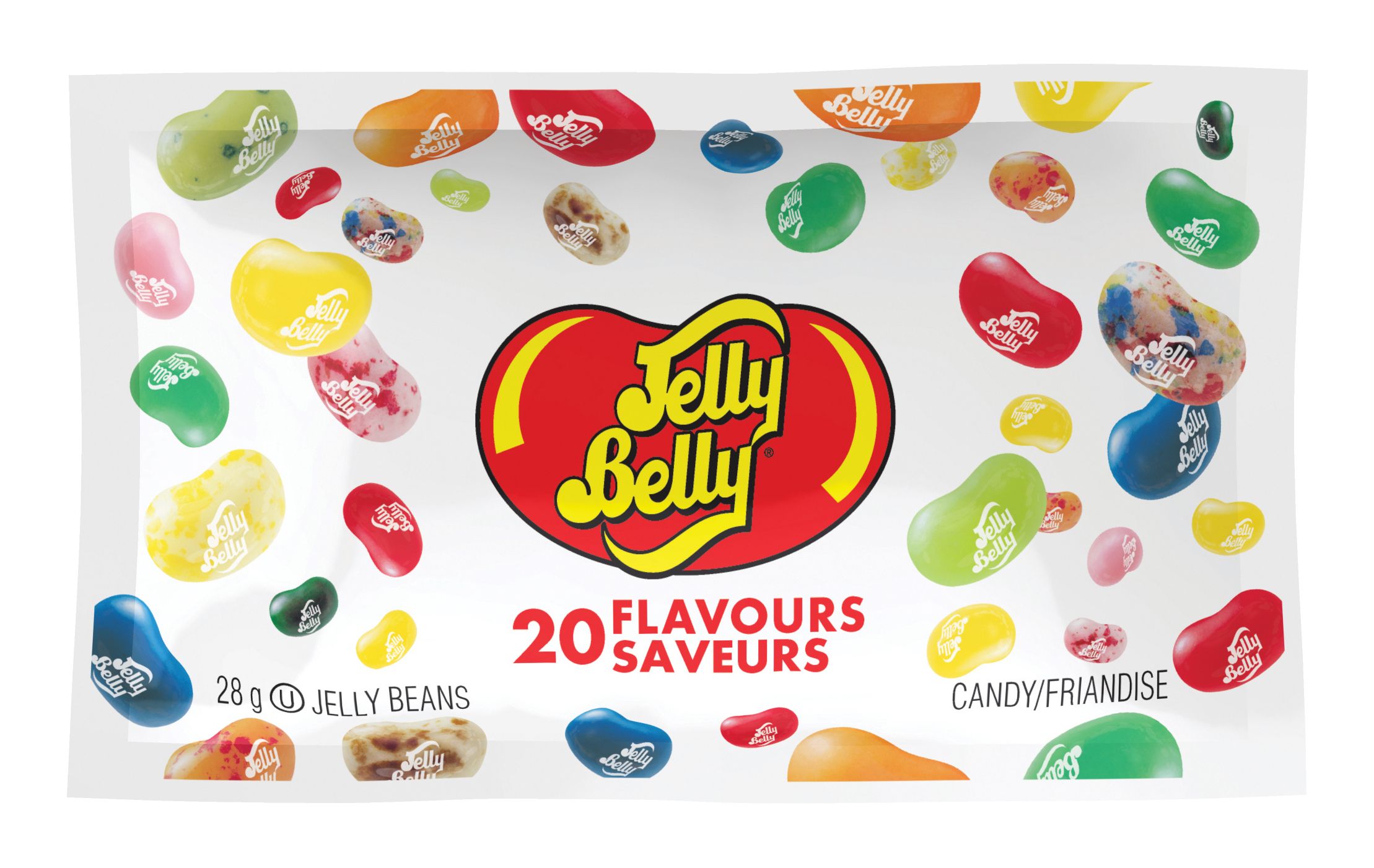 Jelly Belly Jelly Beans, Assorted Fruits, Multi-Coloured, 28-g, Chewy Candy, for Birthday/Party Favour Front_Flat