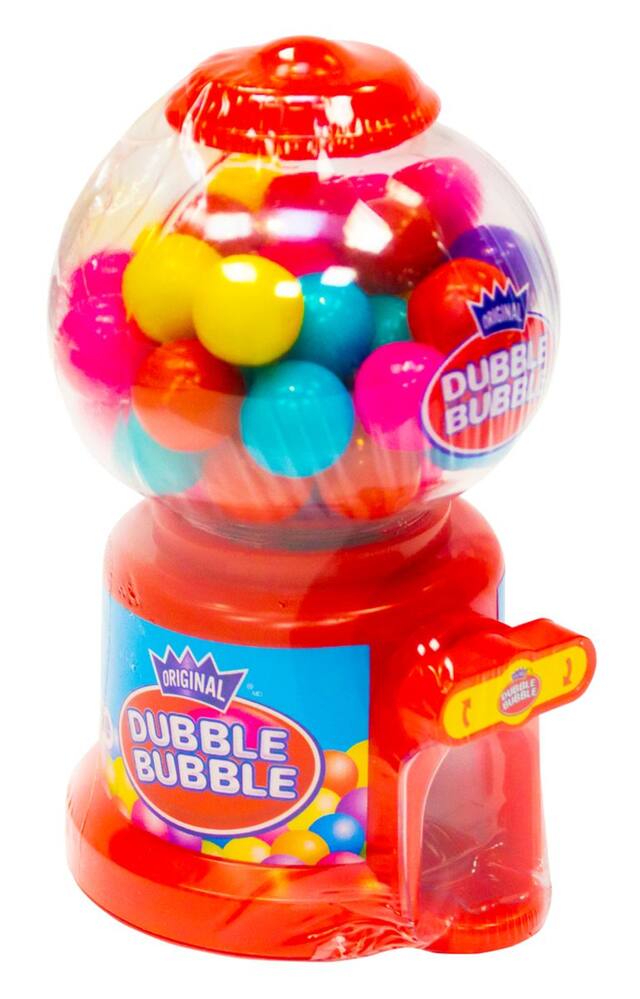 Dubble Bubble Gumball Machine, Assorted Fruit Bubble Gum, Multi-Coloured, 50-g, Gum, for Birthday/Party Favour Front_Three_Fourths_Angled_Right