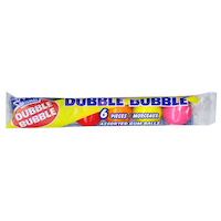 Dubble Bubble Tube of Gumballs, Assorted Fruit Flavoured, Multi-Coloured, 6-pk, Gum, for Birthday/Party Favour Front_Flat