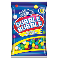 Dubble Bubble Original Assorted Fruit Gumballs, Multi-Coloured, 141-g, Gum, for Birthday/Party Favour Front_Flat
