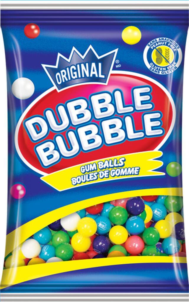 Dubble Bubble Original Assorted Fruit Gumballs, Multi-Coloured, 141-g, Gum, for Birthday/Party Favour Front_Flat