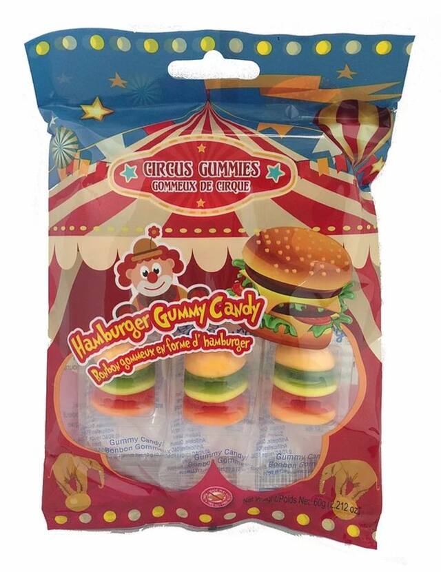 Hamburger Gummies, 60-g Front_Flat