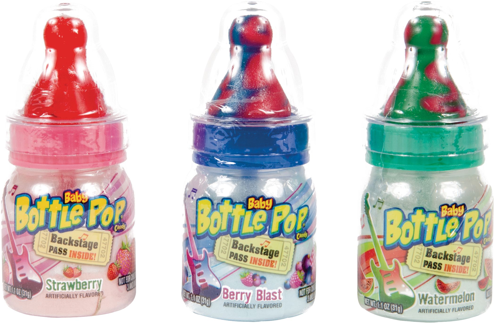 Baby Bottle Pops, Assorted Fruits, Multi-Coloured, 31-g, Hard Candy, for Birthday/Party Favour Composite_or_Mixed