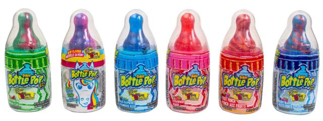 Baby Bottle Pops, Assorted Fruits, Multi-Coloured, 31-g, Hard Candy, for Birthday/Party Favour Composite_or_Mixed