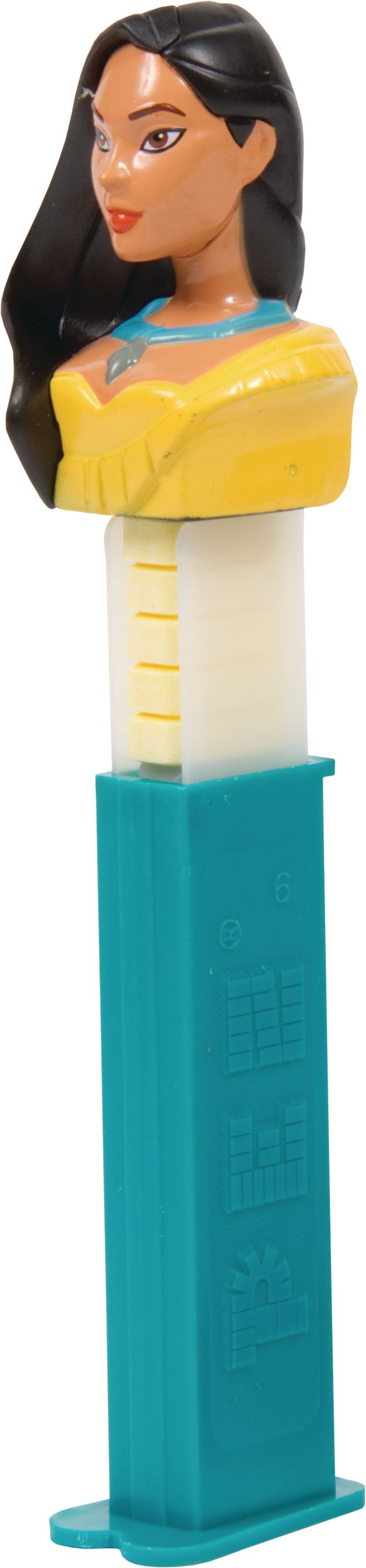 Distributeur PEZ Princesses Disney Il était une fois Belle, raisin, bonbon dur, jaune, 16 g, pour fête d'anniversaire/cadeau-surprise Front_Three_Fourths_Angled_Left