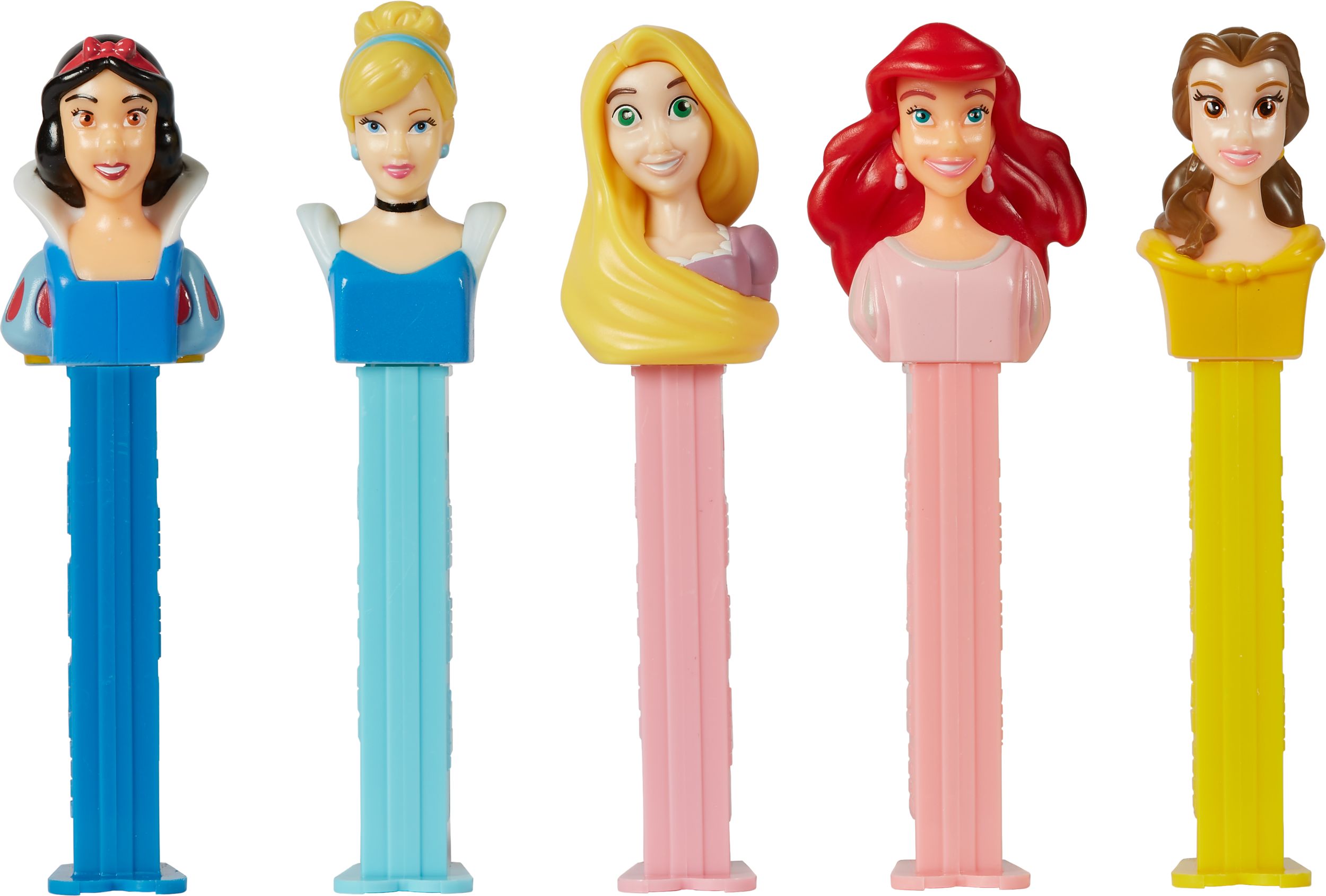 Distributeur PEZ Princesses Disney Il était une fois Belle, raisin, bonbon dur, jaune, 16 g, pour fête d'anniversaire/cadeau-surprise Front_Flat