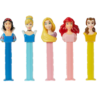 Disney Princess Once Upon A Time Belle PEZ Dispenser, Grape, Yellow, 16-g, Hard Candy, for Birthday/Party Favour, Disney Princess PEZ Dispenser Front_Flat