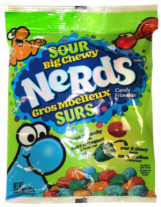Nerds Big Chewy Candy, Sour Flavours, Multi-Coloured, 170-g, Chewy Candy, for Birthday/Party Favour Front_Flat