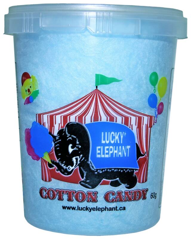 Lucky Elephant Blue Raspberry Cotton Candy Floss, Blue, 60-g, for Birthday/Party Favour Front_Flat
