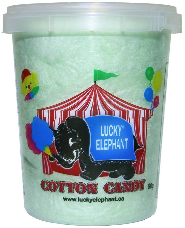 Lucky Elephant Green Apple Cotton Candy Floss, Green, 60-g, for Birthday/Party Favour Front_Flat