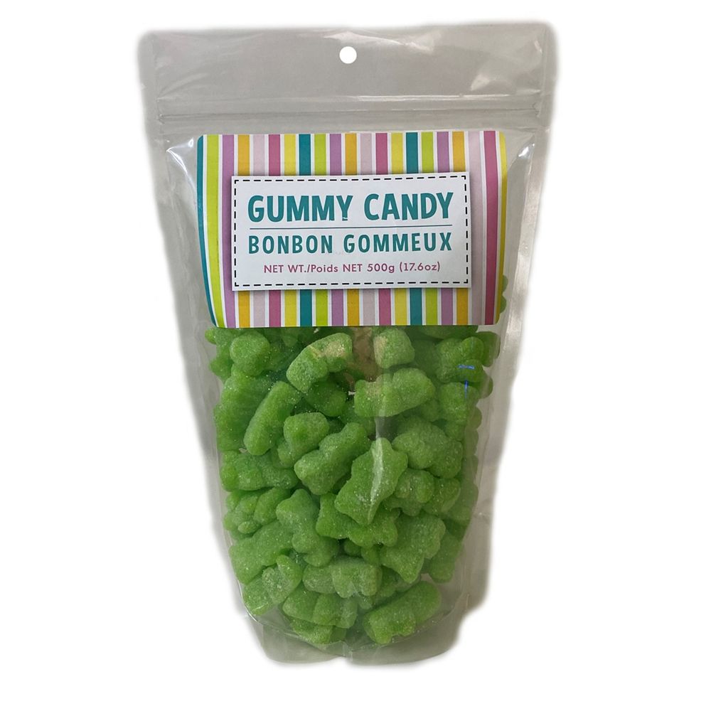Oursons en gelée, pomme, bonbon tendre, vert, 500 g, pour fête d'anniversaire/buffet Front_Flat