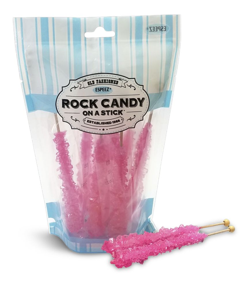 Rock Candy Crystal Stick, Cherry, Pink, 8-pk, Hard Candy, for Gender Reveal/Birthday/Party Favour Candy Composite_or_Mixed