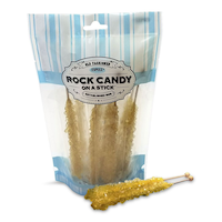 Rock Candy Crystal Stick, Sugar Flavoured, Yellow, 8-pk, Hard Candy, for Birthday/Party Favour Composite_or_Mixed
