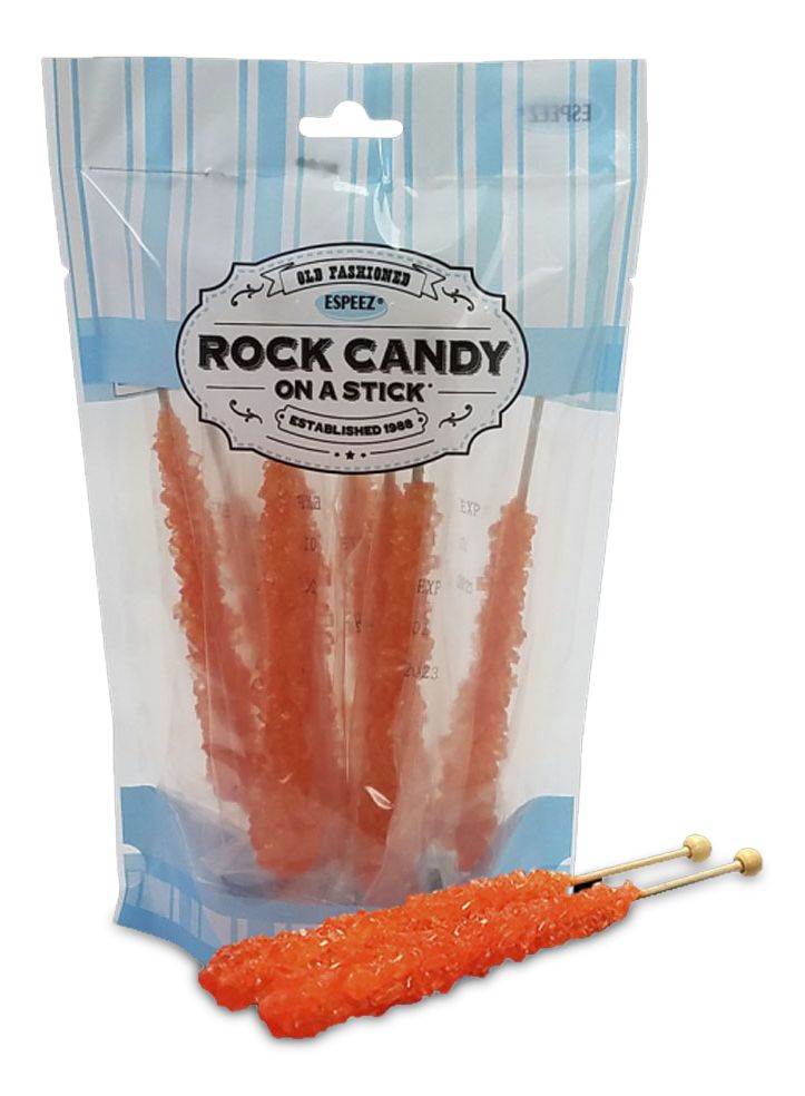 Rock Candy Crystal Stick, Orange, 8-pk, Hard Candy, for Birthday/Party Favour, Orange Rock Candy Composite_or_Mixed