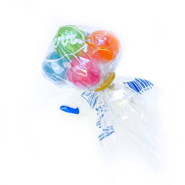Bundle Lollipops, Assorted Fruits, Multi-Coloured, 5-pk, Hard Candy, for Birthday/Party Favour Front_Angled_Left