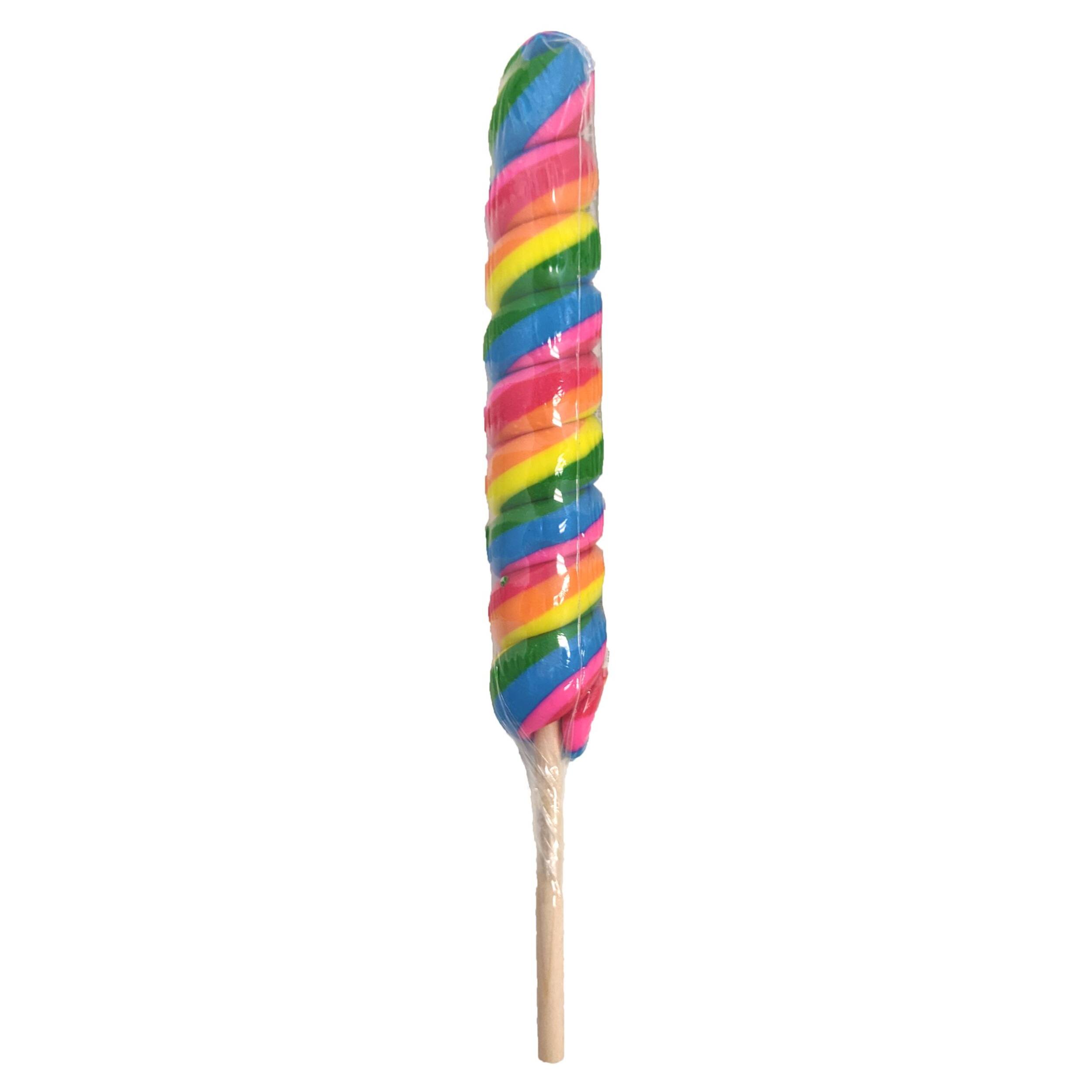 Swirl Lollipop Unicorn Stick, Cherry, Rainbow, 42-g, Hard Candy, for Birthday/Party Favour Front_Flat