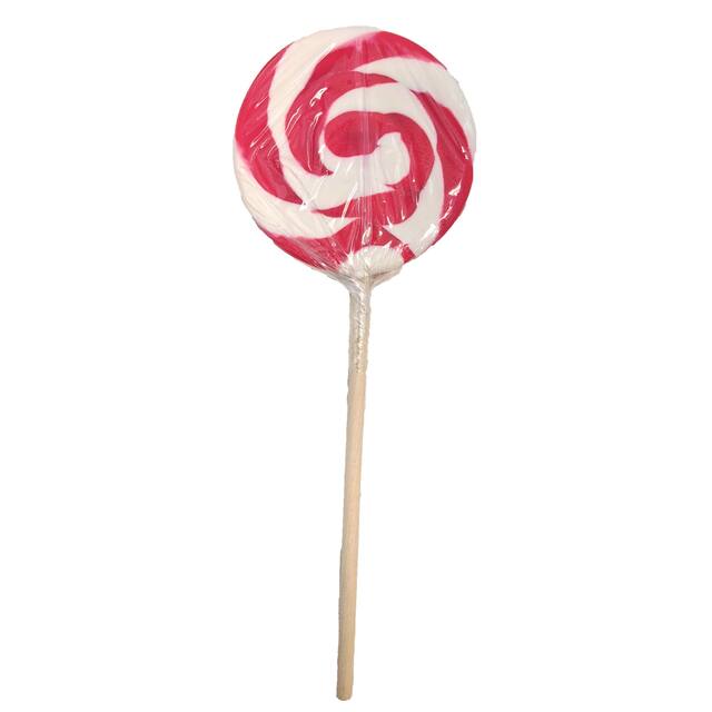Swirl Lollipop, Strawberry Swirl Lollipop, Red/White, 42-g, Hard Candy, for Birthday/Party Favour/Canada Day Front_Flat