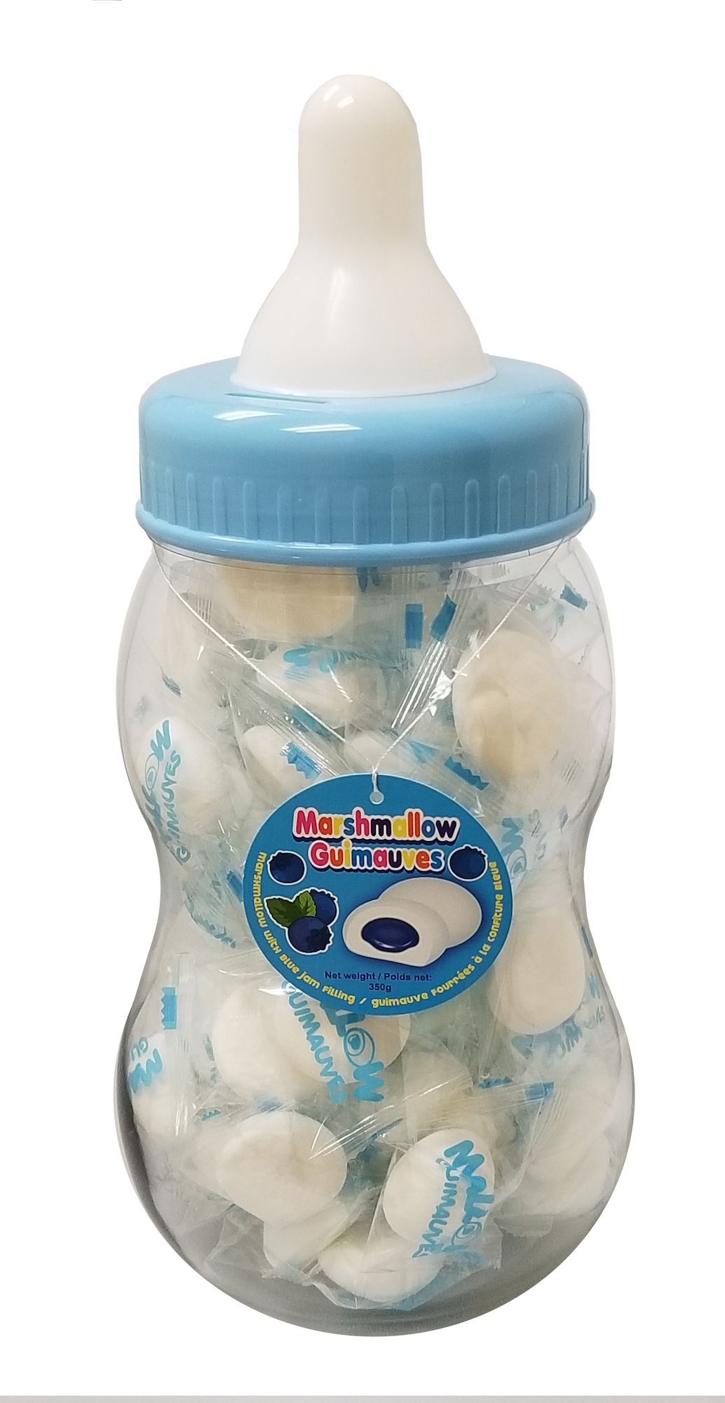 Bonbon à la guimauve, bouteille pour bébé, bleu, 350&nbsp;g Front_Elevated