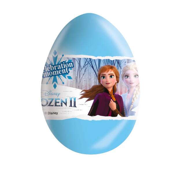 Oeuf surprise en chocolat Disney La Reine des neiges, chocolat au lait, bleu/brun, 20 g, pour Pâques Front_Flat