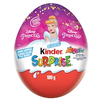 Oeuf Kinder Surprise princesse Disney Il était une fois, chocolat au lait, multicolore, 100 g, pour Pâques/Saint-Valentin Front_Flat