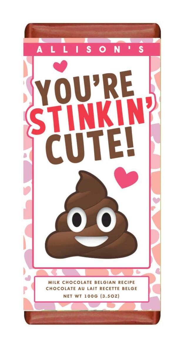 Stinkin Cute Chocolate Bar, 100-g Front_Flat
