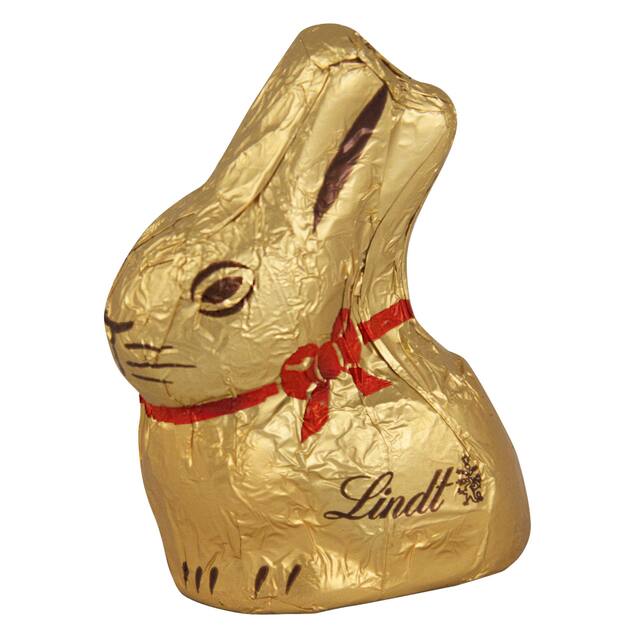 Lapin Lindt, chocolat au lait, doré, 10 g, pour Pâques Front_Flat
