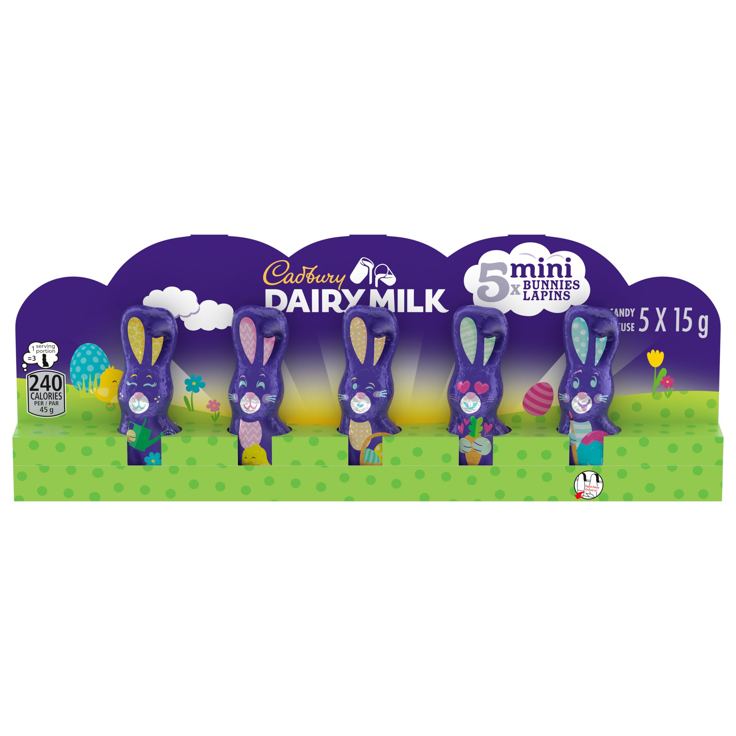 Cadbury Dairy Milk Mini Chocolate Bunnies 75-g, 5-pk