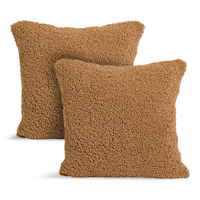 Nemcor Teddy Fur Square Pillow, 2-pk Front_Flat