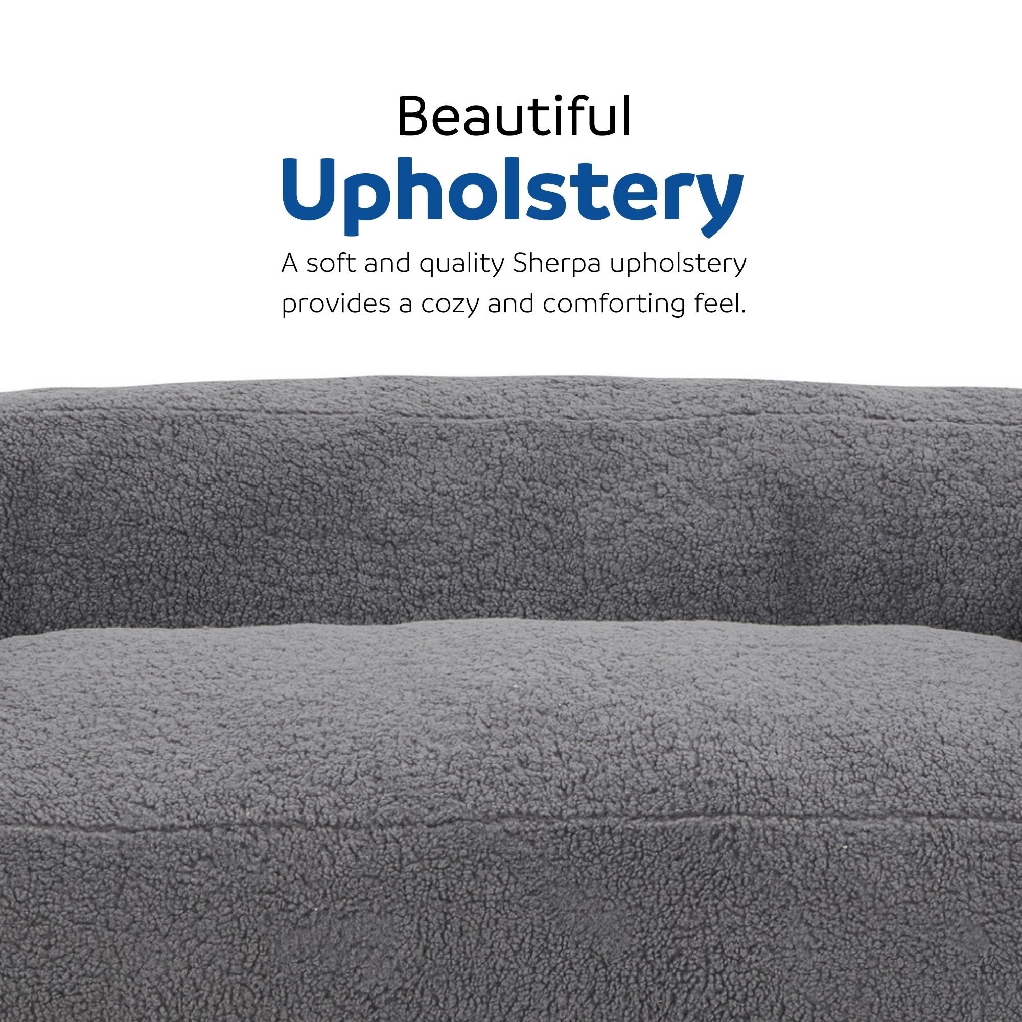 Primo Redd Sealy Upholstered Foam Sofa Lounger, Grey CloseUp