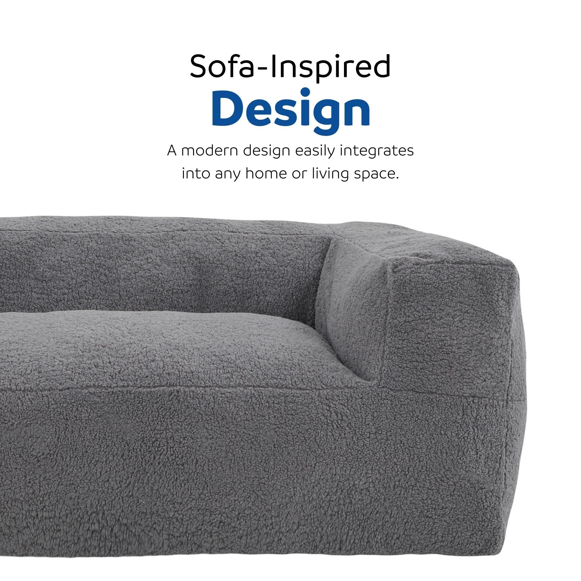 Primo Redd Sealy Upholstered Foam Sofa Lounger, Grey CloseUp