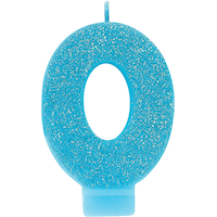 0-9 Number Wax Glitter Candle, Assorted Colours, 3.2-in, for Birthday Party/Anniversary Front_Flat