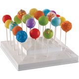 Lollipop & Cake Pop Treat Stand, White, 10x10-in, for Treat Display Birthday/Baby Shower/Wedding/Anniversary Front_Angled_Right