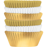 Gold & White Baking Cups, 150-pk Front_Flat