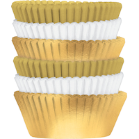 Gold & White Baking Cups, 150-pk Front_Flat