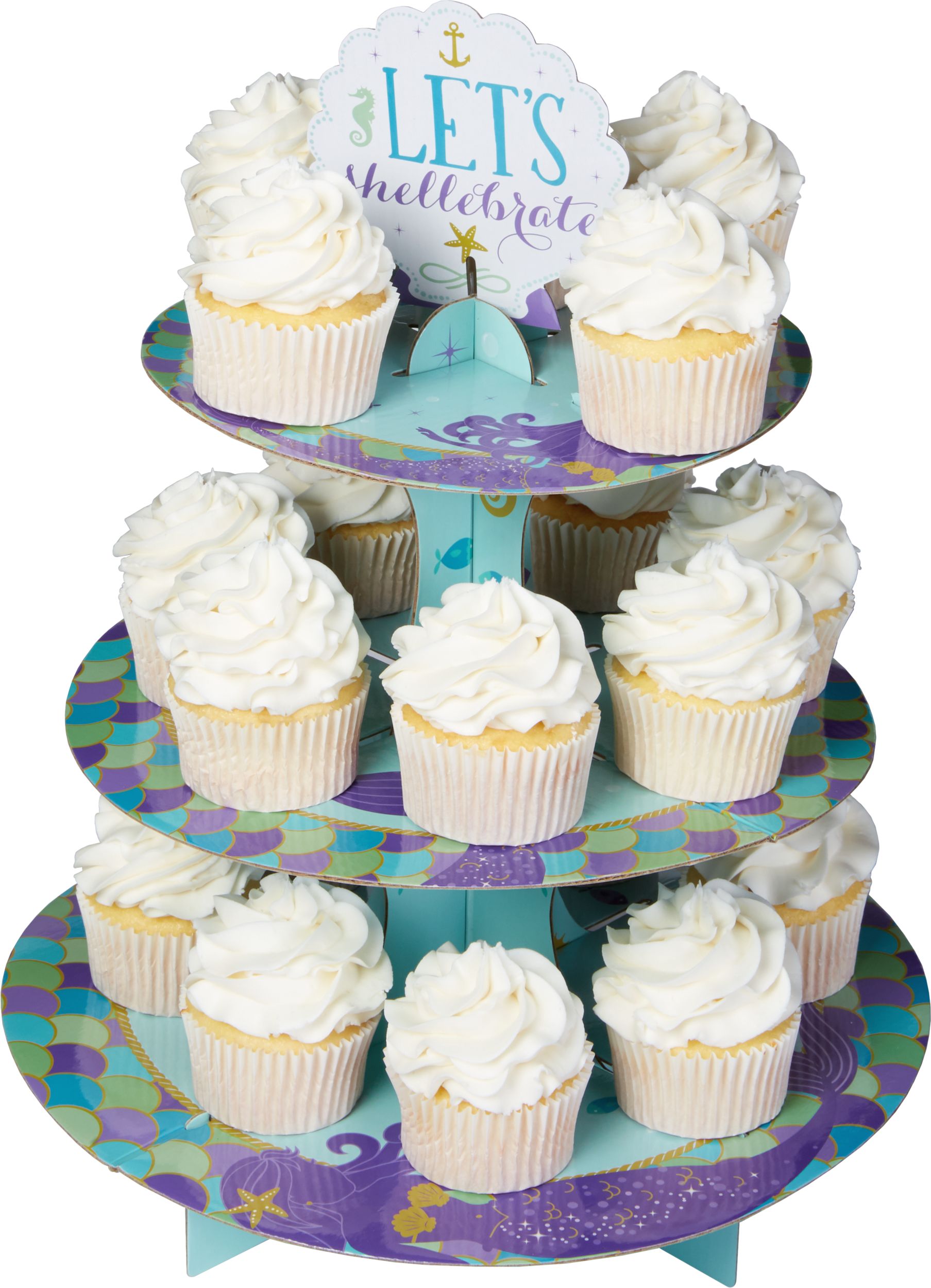 Wishful Mermaid Cupcake Stand Front_Elevated