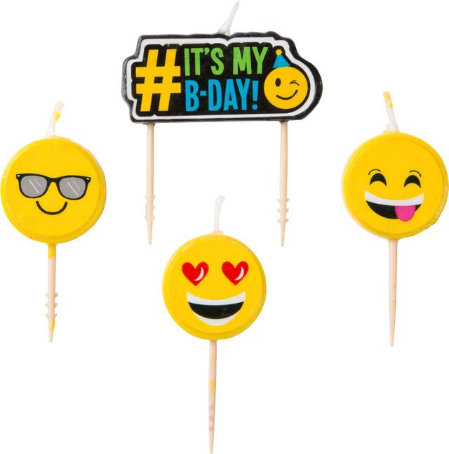 Smiley Birthday Toothpick Candles, 4-pk Front_Flat
