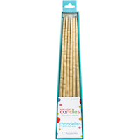 Stick Long Metallic Wax Candles, Assorted Colours, 10-in, 12-pk, for Birthday Party