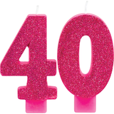 Bougies d'anniversaire à paillettes numéro 40, 2&nbsp;pièces Front_Flat