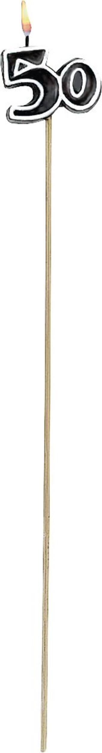 Bougies sur cure-dents Happy 50th Birthday, paq. 6 Front_Flat