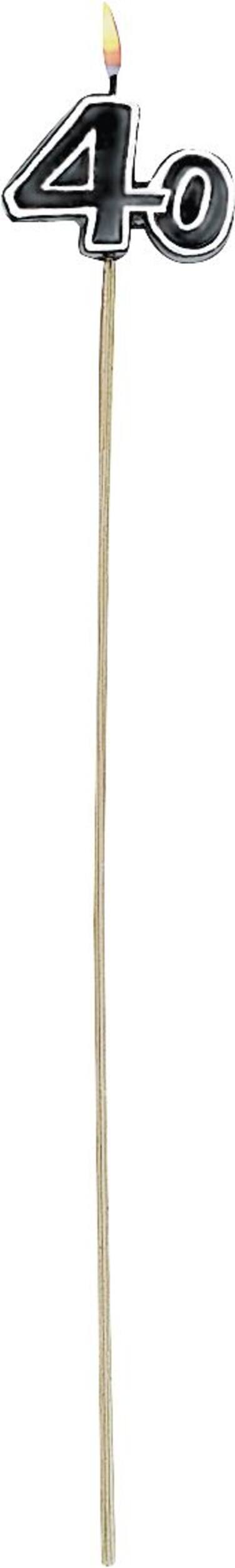 Bougies sur cure-dents d'anniversaire de 40&nbsp;ans, paq. 6 Front_Flat