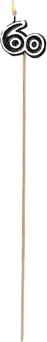 60th Birthday Toothpick Candles, 6-pk Front_Flat