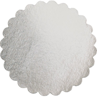 Round Scalloped Cake Board, Silver, 12-in, for Birthday/Wedding/Anniversary/Baby Shower Overhead_Flat