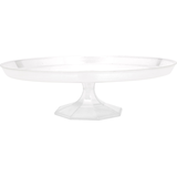 Small Plastic Cake Treat Stand, Clear, 9.75-in, for Treat Display Birthday/Baby Shower/Wedding/Anniversary Front_Elevated