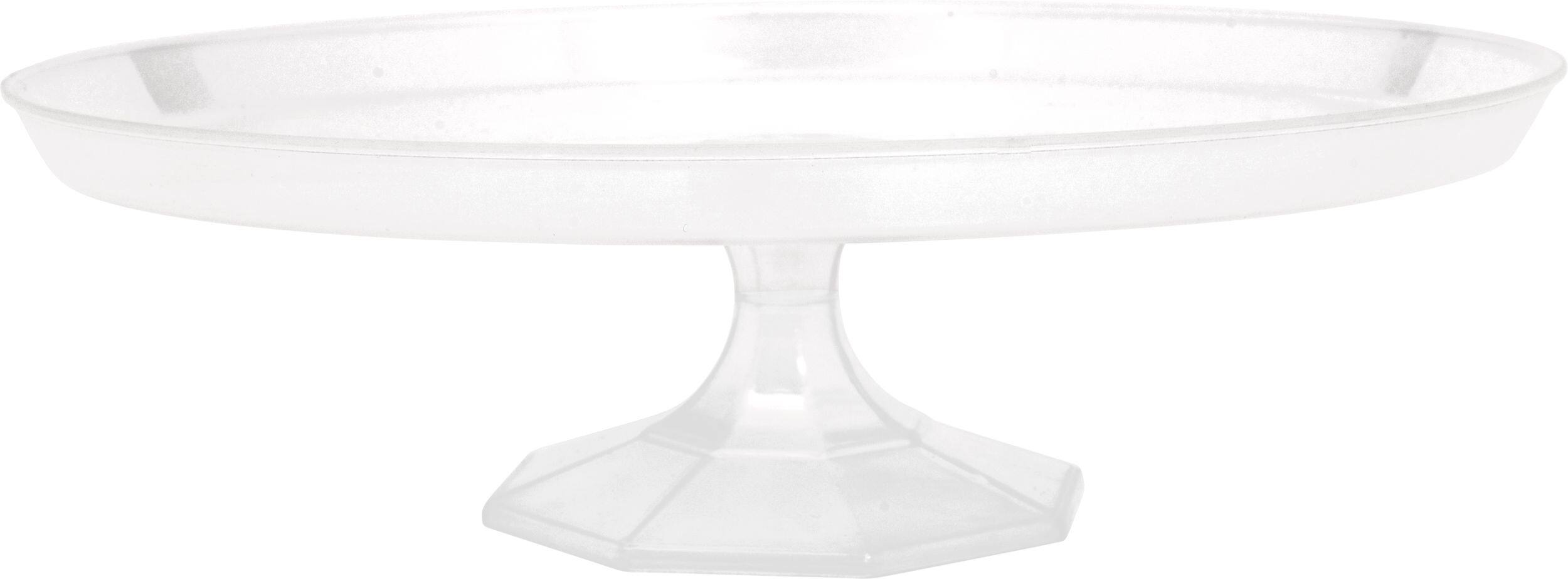 Petit support à gâteau et friandises en plastique, transparent, 9,75 po, pour fête d'anniversaire/fête prénatale/mariage/anniversaire Front_Elevated