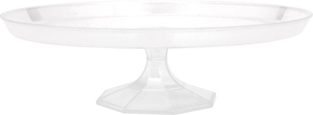 Grand support à gâteau et friandises en plastique, transparent, 13,5 po, pour fête d'anniversaire/fête prénatale/mariage/anniversaire Front_Elevated