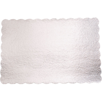 Rectangle Scalloped Cake Board, Silver, 21-in, for Birthday/Wedding/Anniversary/Baby Shower Overhead_Flat