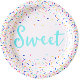 Colourful Sprinkles Dessert Plates, 8-pk Overhead_Flat