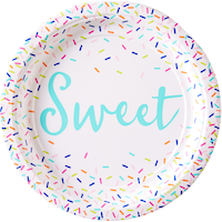 Colourful Sprinkles Dessert Plates, 8-pk Overhead_Flat